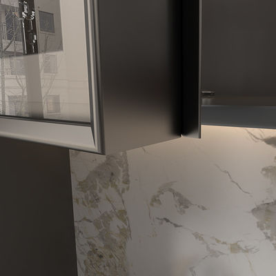 calidad  2.4m Matte Black Aluminum Furniture Profile For Wardrobe Cabinet Door Glass fábrica