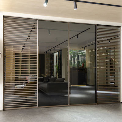 Puertas de balcón deslizantes internas de aluminio gris ODM