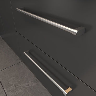 Cubiertos de armario de baño anodizado negro mate