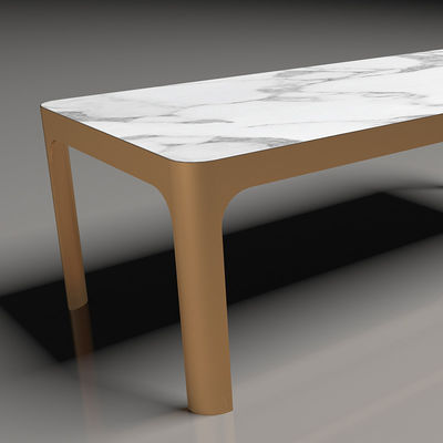 Muebles de mesa de té de aluminio de mármol de 180x90 150x80