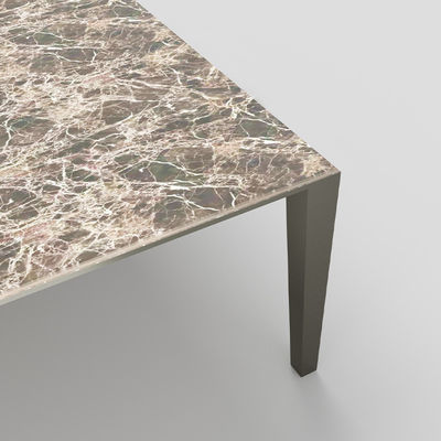 Muebles para el hogar de aluminio personalizados 6 mm Mesa de comedor de mármol 4 plazas Cuadrado