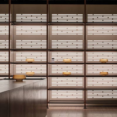 Muebles para el hogar de aluminio anodizado Sistema de pared de librería modular con luces LED