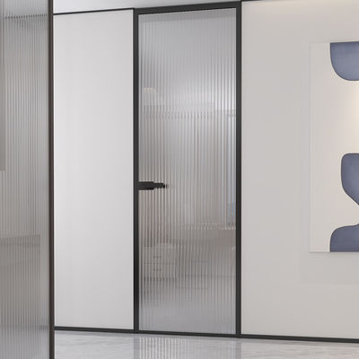 Puertas internas de vidrio templado de vidrio congelado de aluminio marco