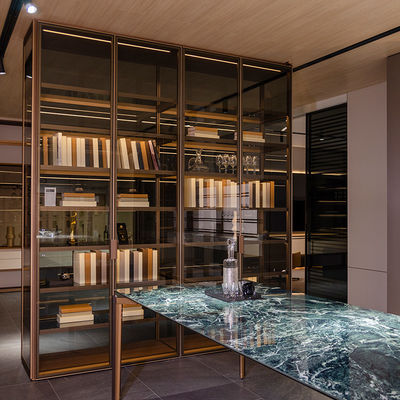 Armarios modulares laminados con vidrio de aluminio Armarios prefabricados para dormitorio