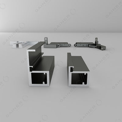 Cabinet de cocina modular de aleación de aluminio comercial sin marco Puerta de vidrio