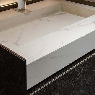 Baño de lujo Lavabo de 1500 mm Gabinete de espejos Vanidad Y Combo Cuenca