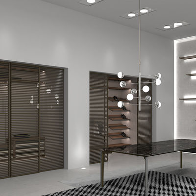 Puertas de cristal de partición de doble doble deslizamiento interno 96x96 Personalizado