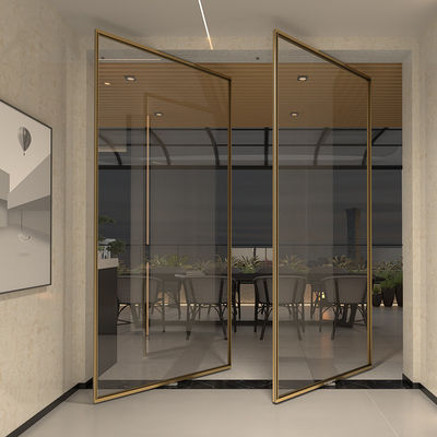 Puertas de aluminio de lujo de marco interior de pivote para la casa a prueba de viento