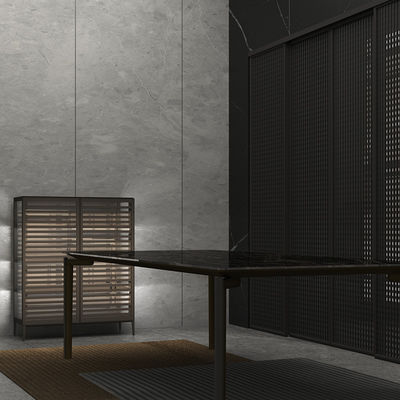 Muebles de salón de lujo Estante de almacenamiento Aluminio + material de vidrio