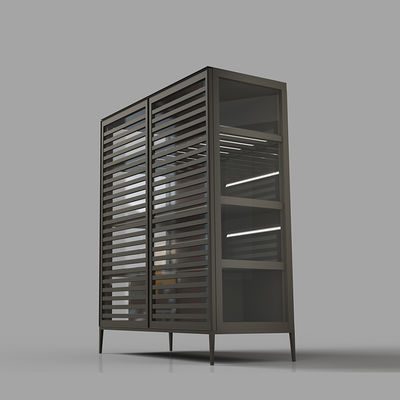 Muebles de salón de lujo Estante de almacenamiento Aluminio + material de vidrio
