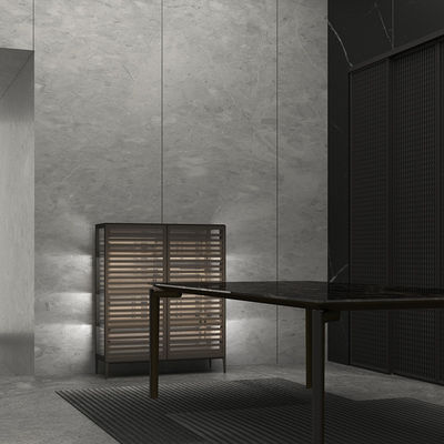 Muebles de salón de lujo Estante de almacenamiento Aluminio + material de vidrio