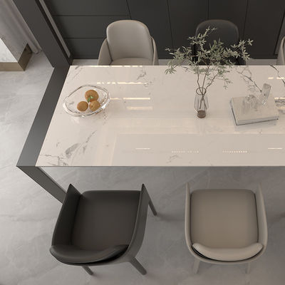 Muebles para el hogar de aluminio para interiores Pierna de piedra Placa de comedor de piedra sinterizada moderna