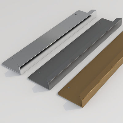 Profile de aluminio gabinete de cocina oculto L en forma de mango tira de la puerta tira de las asas